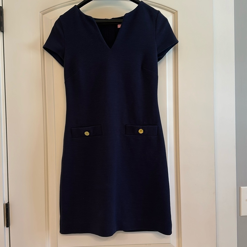 Lilly Pulitzer navy shift dress XS